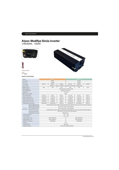 Alpex 1000w 24v Tam Sinüs İnverter