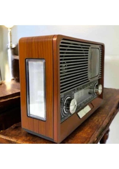 Retro Ahşap Görünümlü Bluetooth 5.0 Radyo Fm/am/sw, Usb, Sd Kart, Aux Ve Fener