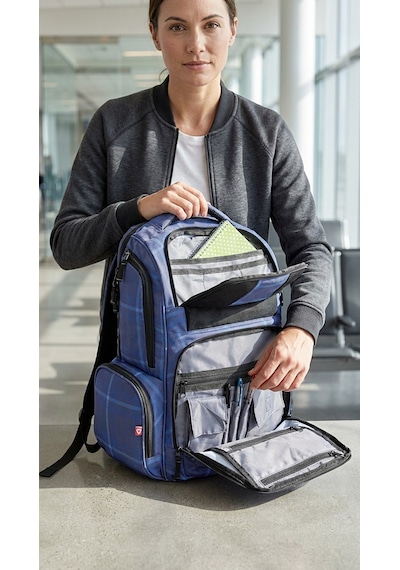 Sol - Crosshatch Unisex Sırt Çantası Mavı/sıyah