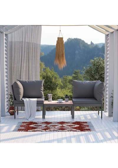 Limni Home Mini Multilounge Bahçe Ve Balkon Mobilyası Gri Çok Renkli
