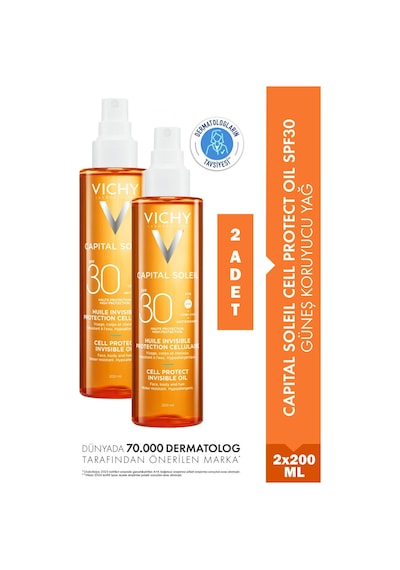 Vichy Capital Soleil Cell Protect Invisible Oil SPF30 2 x 200 ML