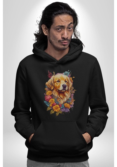 Golden Çiçekli Baby Face Kadın Erkek Siyah Kapüşonlu Sweatshirt Hoodie Siyah Golden Çiçekli Baby Face Kadın Erkek Siyah Kapüşonlu Sweatshirt Hoodie Siyah