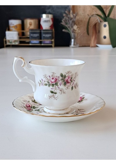 Lavender Rose Bone China England Antika Duble Boy Kahve Fincanı Lavanta Lavanta
