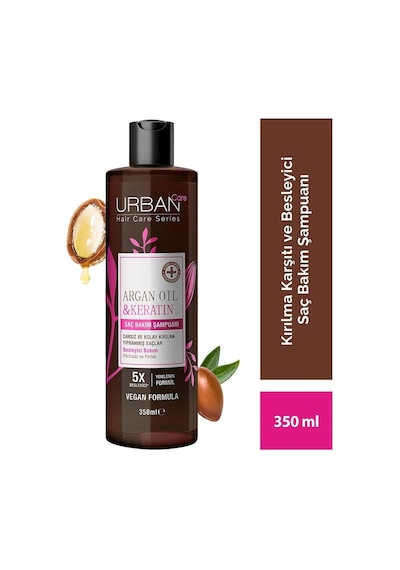 Argan Oil & Keratin Besleyici Ve Kırılma Karşıtı Saç Bakım Şampuanı, 350 Mililitre, Vegan