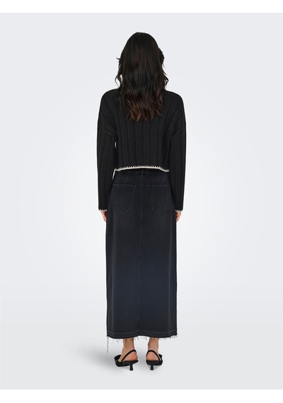 Only Onlchıck Stıtch Ls Hıghneck Knt Noos Kadın Siyah Kazak - 15329963 Siyah