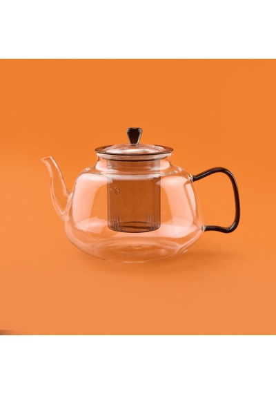 Tohanaa Cam Süzgeçli Demlik - Şeffaf / Antrasit - 1100 Ml Renkli