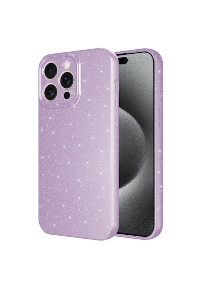 Apple Uyumlu iPhone 15 Pro Max Kılıf Simli Silikon Lüks Kapak