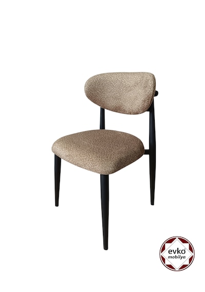 Evko Mobilya İnci Sandalye, Mutfak Salon Sandalyesi, 2 Adet Sandalye, Metal Sandalye, Yemek Sandalyesi, Otel Cafe Restoran Sandalyesi Kahverengi