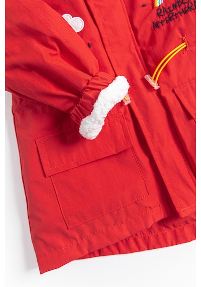 Baby&Kids Gökkuşağı İşlemeli Peluş Astarlı Kız Çocuk Mont 001
