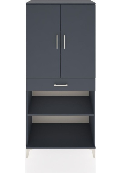 Hyperion Dolap 4 Raflı Tek Çekmeceli 2 Kapaklı 88x44x195 Antr... Antrasit