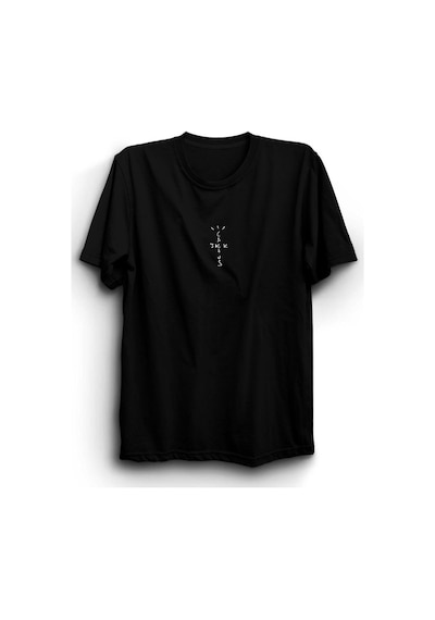 Cactus Jack Baskılı Unisex %100 Pamuk Siyah T-shirt SIYAH