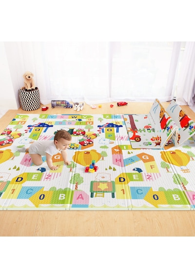 Delt Katlanabilir Çocuk Bebek Oyun Matı Oyun Aktivite Halısı - 150x200x1 Cm Çantalı