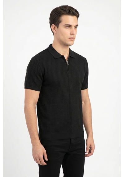 Baglan Erkek Spor Polo Yaka Triko Tişört Bgl-st05371 Siyah