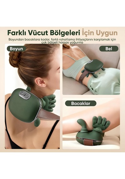 4d Kablosuz Isıtmalı Boyun Masaj Cihazı 3 Seviyeli 2000mah Le-nm26