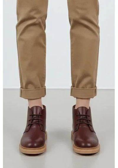 Bağcıklı Bilek Boy Klasik Termo Taban Bot - Bordo - 38 Bordo
