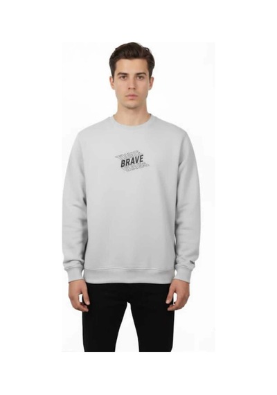 Bigümex The Brave Premium Erkek Sweatshirt 3 Iplik Gri