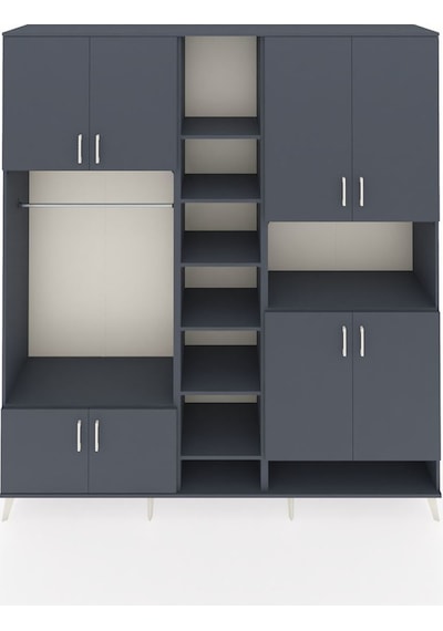 Hyperion Dolap 18 Raflı 8 Kapaklı Tek Askılı 220x44x243 Antrasit-antrasit/antrasit Antrasıt/antrasıt - Antrasıt Hyperion Dolap 18 Raflı 8 Kapaklı Tek Askılı 220x44x243 Antrasit-antrasit/antrasit Antrasıt/antrasıt - Antrasıt