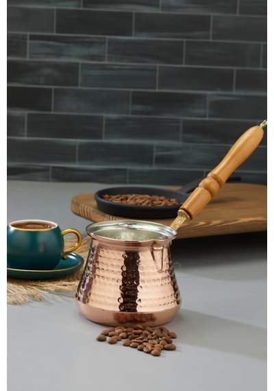 Cooker 550 Ml Dövme Bakır El Yapımı Cezve Kahve Cezvesi Bk016