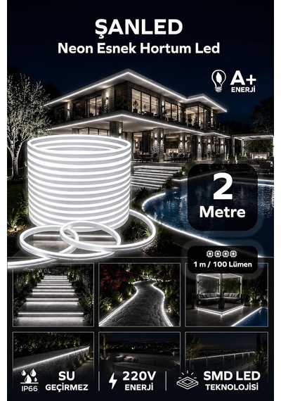 Neon Esnek Hortum Şerit Led Beyaz,gün Işığı,kırmızı, Yeşil,mavi,amber Rengi + 220v Fiş/1,2,3,4,5,10,15,20,25,50, Diğer 88175895