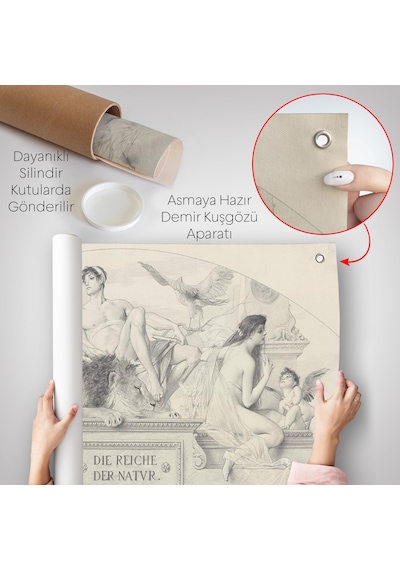 Gustav Klimt - Doğaın Alemleri Duvar Örtüsü - The Realms Of Nature-7087