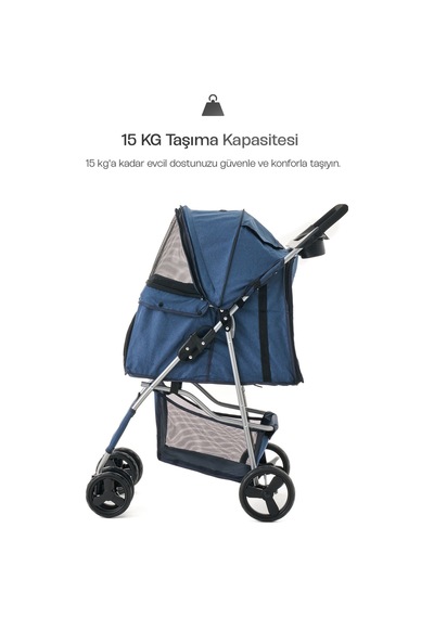 Justie Pet Petronas Kedi & Köpek Arabası 82 x 46 x 99 CM