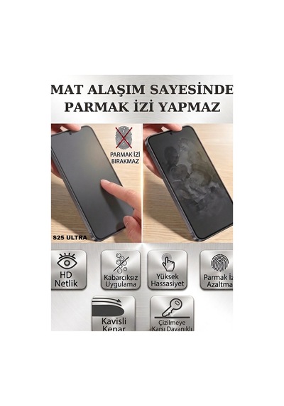 Samsung S25 Ultra Uyumlu Samsung Galaxy S25 Ultra Mat Ekran Koruyucu Mat Ekran Koruyucu Seramik