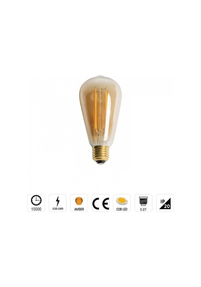 Cata 8w Rustik Led Ampul Amber St94