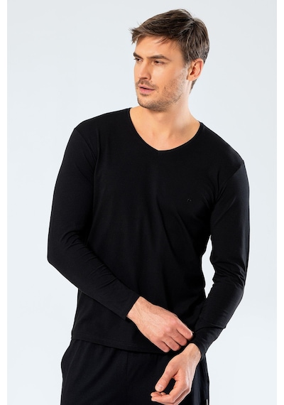 Cacharel Erkek V Yaka Uzun Kollu T-shirt 1334/siyah