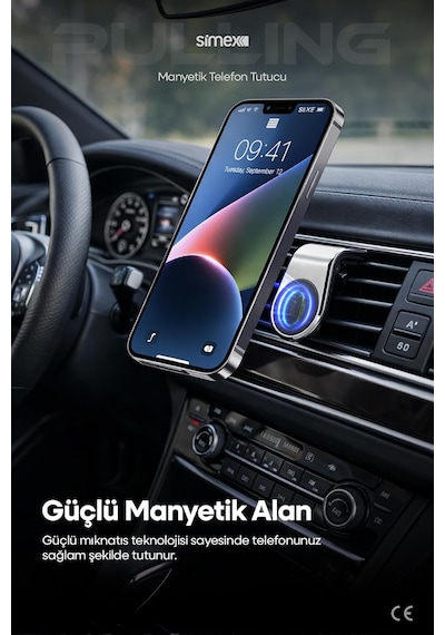 Simex Peteğe Takmalı Manyetik Telefon Tutucu Gri St-201 2 Mixed