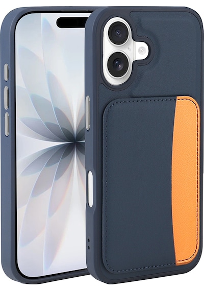 Apple Uyumlu iPhone 16 Kılıf Kartlıklı Zore X-kart Silikon Kapak - Turuncu Turuncu