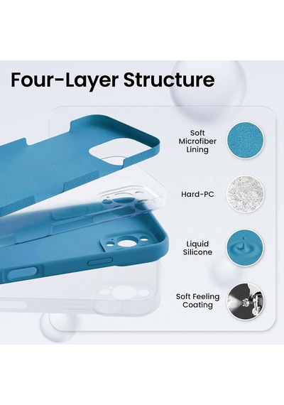 Apple Uyumlu iPhone 16 Pro Kılıf Kamera Korumalı Lansman Silikon Kapak Mavi