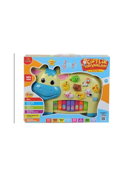 Can Ali Toys Pilli Inek Piyano Türkçe Sesli Müzikli Işıklı  28Cm