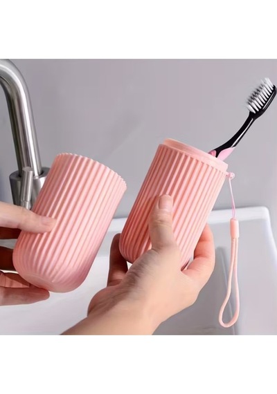 Seyahat Tipi Organizer Universal Taşıma Kabı Diş Fırçası Macunu Seyahat Kutusu 1 Adet Pembe