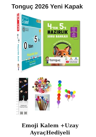 Tonguç 4 Ten 5 E Hazırlık Seti Yeni Kapak Uzay A+ Emoji Kalem+ Kalem B. Hediyeli Maarif Modeli 2026-2027