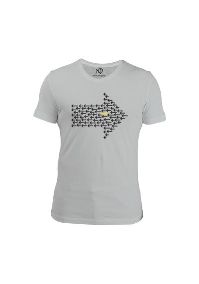 Erkek Bisiklet Yaka Gri Tshirt Yön Okları 001