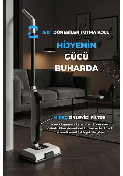 Pirantech CB-702 1250 W Buharlı Mop Halı Ve Sert Zemin Temizleyici