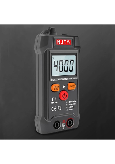 Njty T1 Dijital Multimetre True Rms Ncv 600v Mini Cep El Tipi Voltmetre Ac Dc Voltaj Direnç Buzzer El Feneri Otomatik K