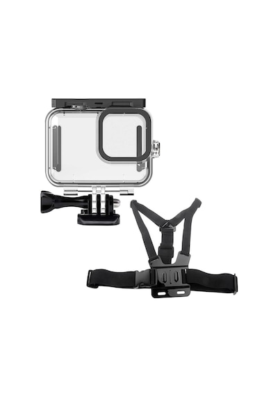Gopro Hero 13 / 12 / 11 / 10 9 Black Uyumlu Waterproof Housing Göğüs Kemeri 4 Parça Set