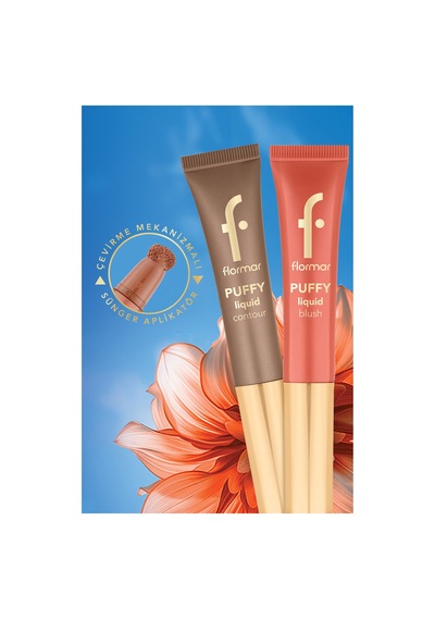 Flormar Puffy Liquid Nemlendirici Etkili & Parlak Bitişli Sünger Aplikatörlü Likit Allık 005 Crush