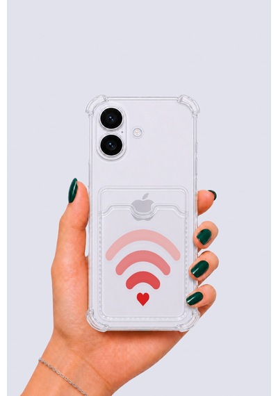 Apple iPhone Uyumlu 16 Kartlıklı Aşk Sinyali Desenli Kılıf