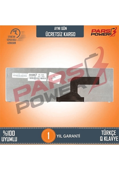 Asus Uyumlu K52R, K52S, K53E, K53S Notebook Klavye (Siyah TR) (Pars Power) Füme - Çerçevesiz 146802