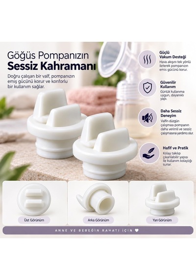 Philips Scf332, Scf334, Scf395 İle Uyumlu Göğüs Pompası 2'li Beyaz Valf