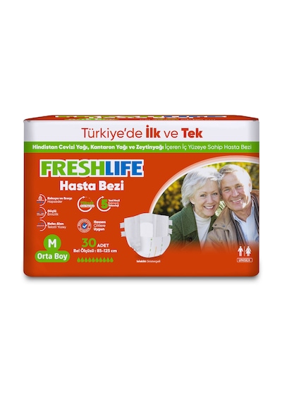 Freshlife Medium Bel Bantlı Yetişkin Hasta Bezi 30 Adet