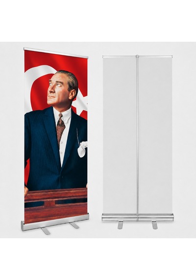 Atatürk Poster Baskılı Roll Up Banner 85x200cm No:1 Diğer