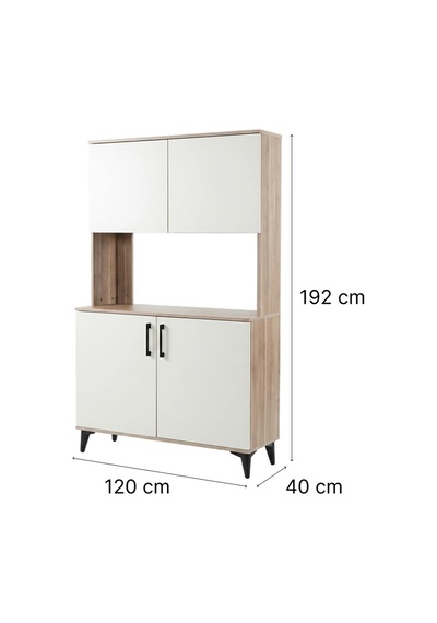 Kobos Kahve Köşesi Çok Amaçlı Mutfak Dolabı 120cm Sp02349 Bej