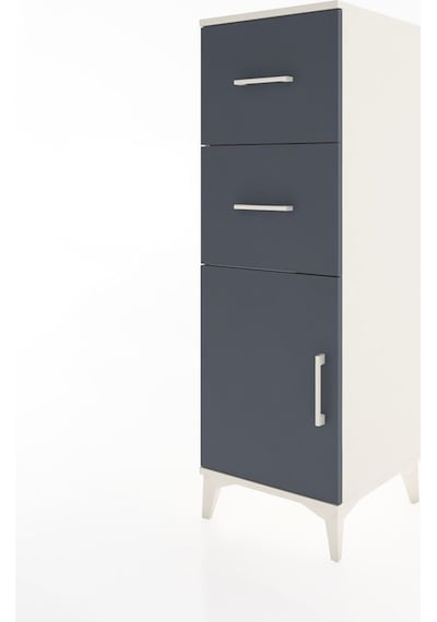 Hyperion Dolap Tek Raflı 2 Çekmeceli Tek Kapaklı 44x44x134 Aytaşı-antrasit Aytası