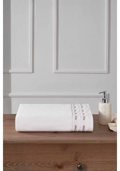 Sculpted Beyaz Banyo Havlusu 90 150