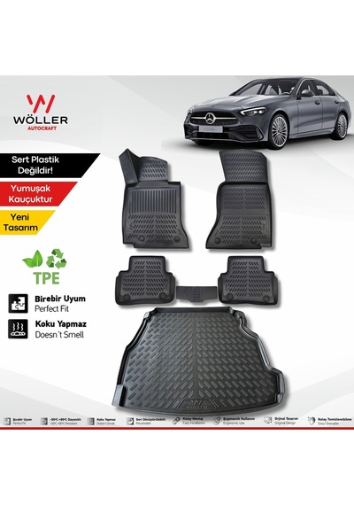 Mercedes C Serisi W206 Paspas Bagaj Havuzu Set 2021 Sonrası Uyumlu 3d Ultraflex Set