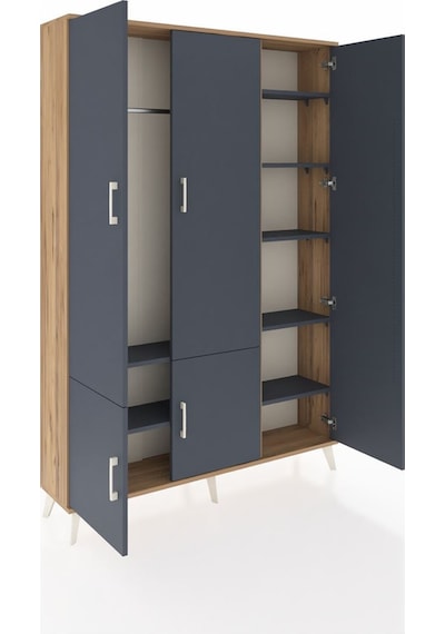 Arges Dolap 7 Raflı 5 Kapaklı Tek Askılı 132x30x195 Çam-antrasit/antrasit Antrasıt/antrasıt Arges Dolap 7 Raflı 5 Kapaklı Tek Askılı 132x30x195 Çam-antrasit/antrasit Antrasıt/antrasıt