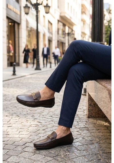 Pierre Cardin 90237 Rahat Esnek Hakiki Deri Erkek Loafer Ayakkabı Kahve